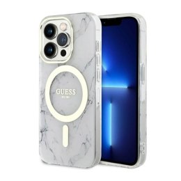 Guess Marble MagSafe - Case for iPhone 14 Pro (White)