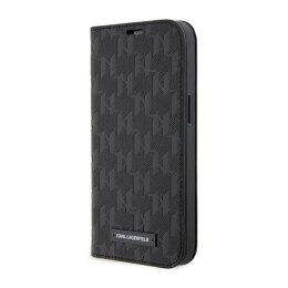 Karl Lagerfeld Booktype Saffiano Monogram - Case for iPhone 14 Pro Max (Black)