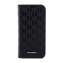 Karl Lagerfeld Booktype Saffiano Monogram - Case for iPhone 14 Pro Max (Black)