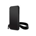 Karl Lagerfeld Monogram Losange Saffiano - Case with lanyard for iPhone 11 (Black)