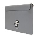 Karl Lagerfeld NFT Saffiano Karl & Choupette Sleeve - 14" Notebook Case (Silver)