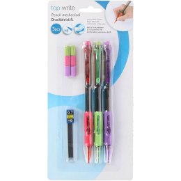 Topwrite - Mechanical pencil set with replaceable refills + erasers 10 elements