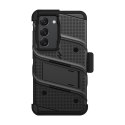 ZIZO BOLT Series - Armoured case for Samsung Galaxy S23 with 9H glass for screen + holder with stand (Black)