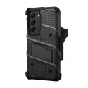 ZIZO BOLT Series - Armoured case for Samsung Galaxy S23 with 9H glass for screen + holder with stand (Black)