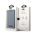 Karl Lagerfeld Booktype Saffiano Monogram - Case for iPhone 14 (Grey)