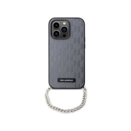 Karl Lagerfeld Saffiano Monogram Chain - Case for iPhone 14 Pro Max (Silver)