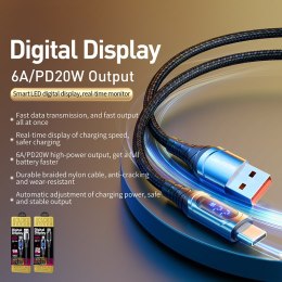 WEKOME WDC-166 Sakin Series - USB-A to Lightning 6A Fast Charging 1m Connecting Cable (Tarnish)