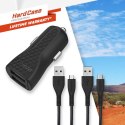 Energizer HardCase - Car charger 2x USB-A 2.4A + USB-C & Micro USB cable (Black)