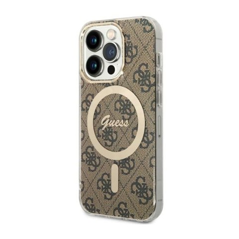 Guess 4G MagSafe - Case for iPhone 14 Pro (Brown)