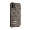 Guess 4G Printed Stripe - Case for iPhone 11 / iPhone XR (Brown)