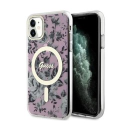 Guess Flower MagSafe - Case for iPhone 11 (Pink)