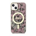 Guess Flower MagSafe - Case for iPhone 14 (Pink)