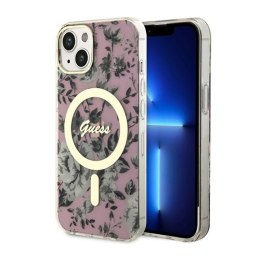 Guess Flower MagSafe - Case for iPhone 14 Plus (Pink)