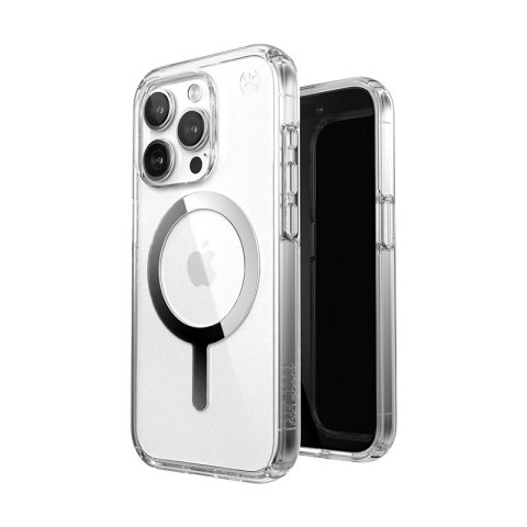 Speck Presidio Perfect-Clear MagSafe - Case for iPhone 15 Pro (Clear / Chrome Finish / Serene Silver)