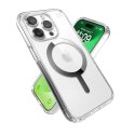 Speck Presidio Perfect-Clear MagSafe - Case for iPhone 15 Pro (Clear / Chrome Finish / Serene Silver)