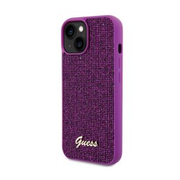 Guess Disco Metal Script - Case for iPhone 15 (Fuchsia)