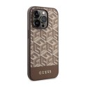 Guess GCube Stripes MagSafe - Case for iPhone 14 Pro Max (Brown)