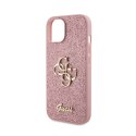 Guess Glitter Script Big 4G - Case for iPhone 15 (Pink)