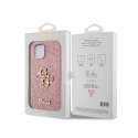 Guess Glitter Script Big 4G - Case for iPhone 15 (Pink)