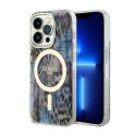 Guess Leopard MagSafe - Case for iPhone 14 Pro Max (Blue)
