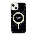 Guess Marble MagSafe - Case for iPhone 14 Plus (Black)