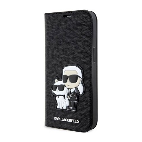 Karl Lagerfeld Booktype NFT Saffiano Karl & Choupette - Case for Phone 14 Pro (Black)