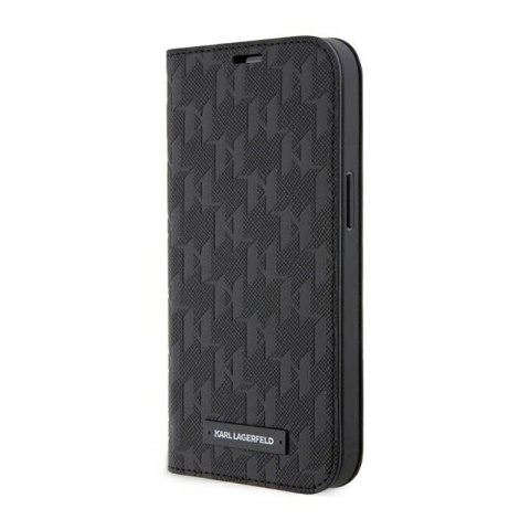 Karl Lagerfeld Booktype Saffiano Monogram - Case for iPhone 14 Pro (Black)