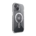 Speck Presidio Lux Grip ClickLock & Magsafe - Case for iPhone 15 / iPhone 14 / iPhone 13 (Clear / Platinium Glitter / Chrome Fin