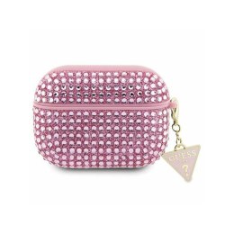 Guess Rhinestone Triangle Charm - Case for AirPods 1/2 gen (Pink)