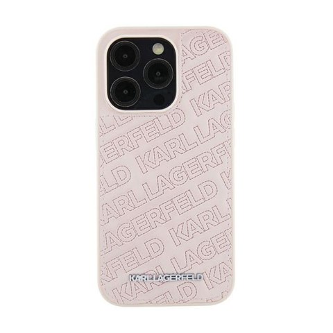 Karl Lagerfeld Quilted K Pattern - iPhone 15 Case (Pink)