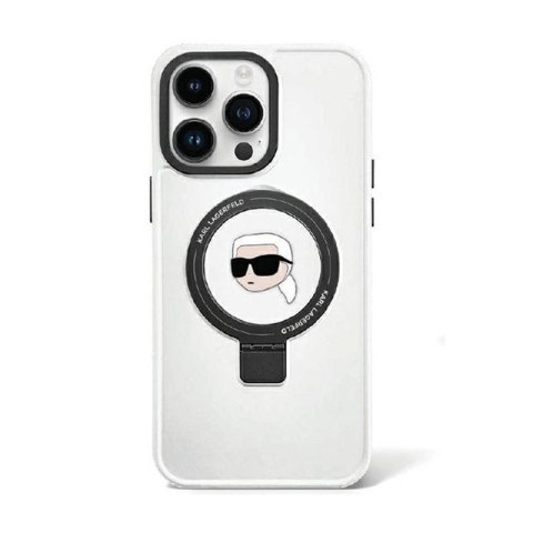 Karl Lagerfeld Ring Stand Karl Head MagSafe - iPhone 15 Case (white)