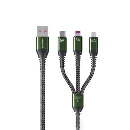 WEKOME WDC-170 Raython Series - 3-in-1 USB-A to USB-C + Lightning + Micro USB 1.2 m Fast Charging PD Cable (Black)