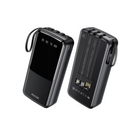 WEKOME WP-10 Pop Digital Series - Power bank 20000 mAh with built-in USB-C / Lightning / Micro USB + USB-A cable (Black)