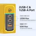 WEKOME WP-U155 Tint Series - 2x USB-C & USB-A Super Fast Charger GaN 100W (Yellow)