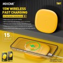 WEKOME WP-U165 Tint Series - Qi wireless inductive charger 15W (Yellow)