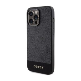 Guess 4G Bottom Stripe Metal Logo Collection - Case for iPhone 15 Pro Max (grey)