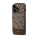 Guess 4G Bottom Stripe Metal Logo Collection - Case for iPhone 15 Pro (brown)