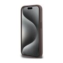 Guess 4G Bottom Stripe Metal Logo Collection - Case for iPhone 15 Pro (brown)