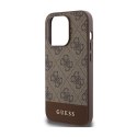 Guess 4G Bottom Stripe Metal Logo Collection - Case for iPhone 15 Pro (brown)