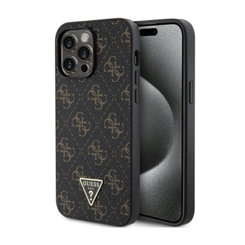 Guess 4G Triangle Metal Logo - Case for iPhone 15 Pro Max (Black)