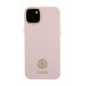 Guess Silicone Logo Strass 4G - iPhone 15 Plus Case (pink)