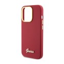 Guess Silicone Script Metal Logo & Frame - iPhone 15 Pro Max Case (magenta)