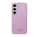 Guess Glitter Flakes Metal Logo Case - Case for Samsung Galaxy S24 (Purple)