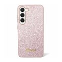 Guess Glitter Flakes Metal Logo Case - Case for Samsung Galaxy S24+ (pink)