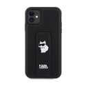 Karl Lagerfeld Gripstand Saffiano Choupette Pins - iPhone 11 Case (black)