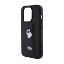 Karl Lagerfeld Gripstand Saffiano Choupette Pins - iPhone 14 Pro Case (black)