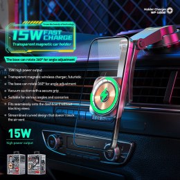 WEKOME WP-U206 Vanguard Series - Magnetic car holder with 15W MagSafe wireless charging (Black)