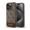 Guess 4G Bottom Stripe Metal Logo Collection - Case for iPhone 15 Pro Max (brown)