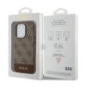 Guess 4G Bottom Stripe Metal Logo Collection - Case for iPhone 15 Pro Max (brown)