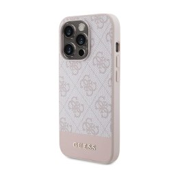 Guess 4G Bottom Stripe Metal Logo Collection - Case for iPhone 15 Pro (pink)